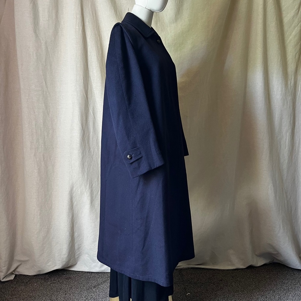 Vintage Salko Austrian Loden Wool Alpaca Coat Zip Out Lining Navy Blue Women's 8 - Picture 5 of 9